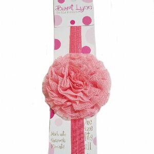 Bari Lynn Girls Coral Soft Tulle Flower Headband‎ w/Crystals NEW